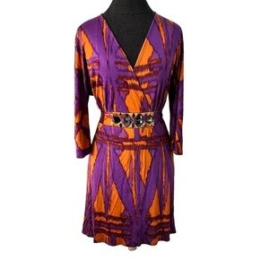 Allegra Hicks Purple and Orange Silk Jersey Dress 4